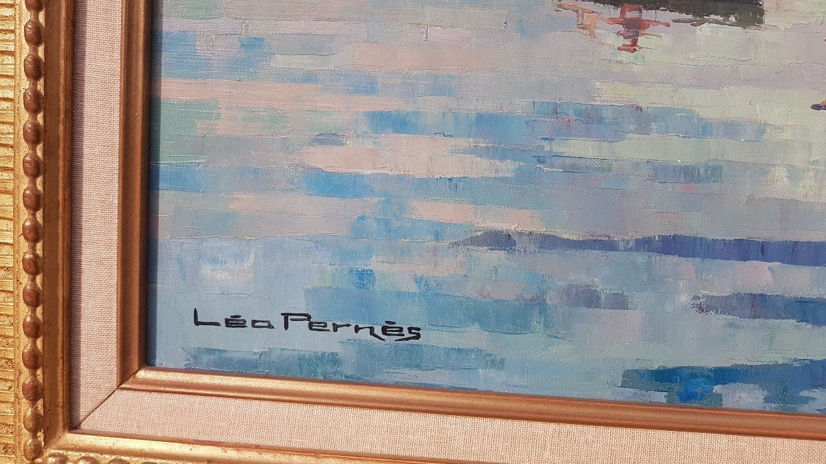 Léopold Pernes (1912-1980) Le Port De Concarneau-photo-3