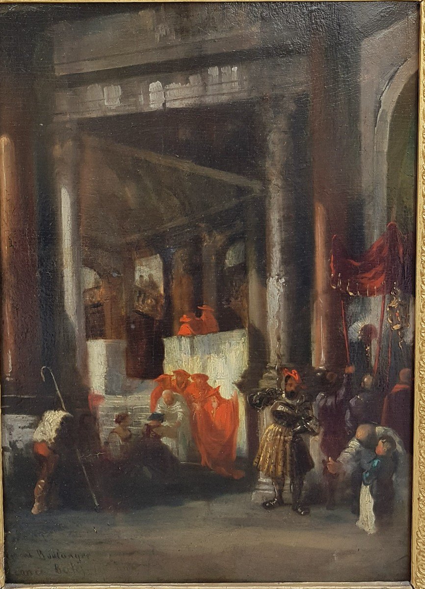 Clément Boulanger (1805-1842) Church Interior In Italy
