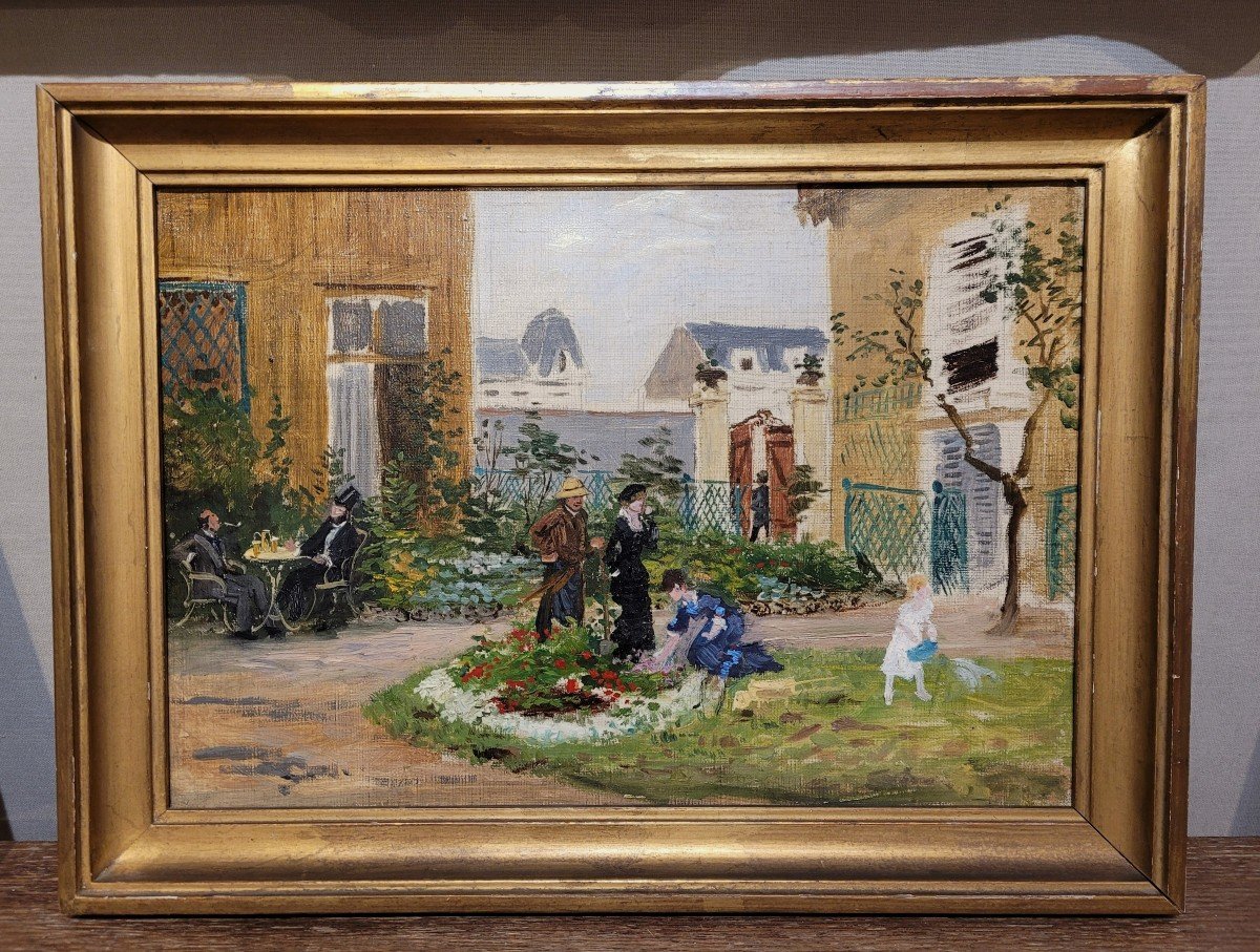 Ecole Impressionniste 19e La famille au jardin-photo-2
