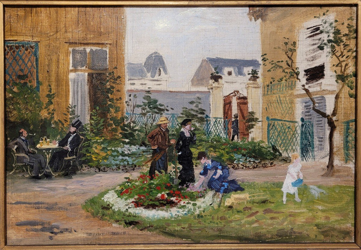 Ecole Impressionniste 19e La famille au jardin