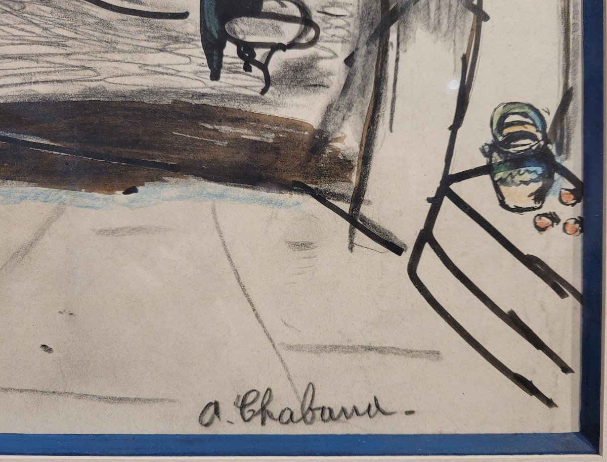 Auguste Chabaud (1882-1955) Paysage sous les arcades-photo-4