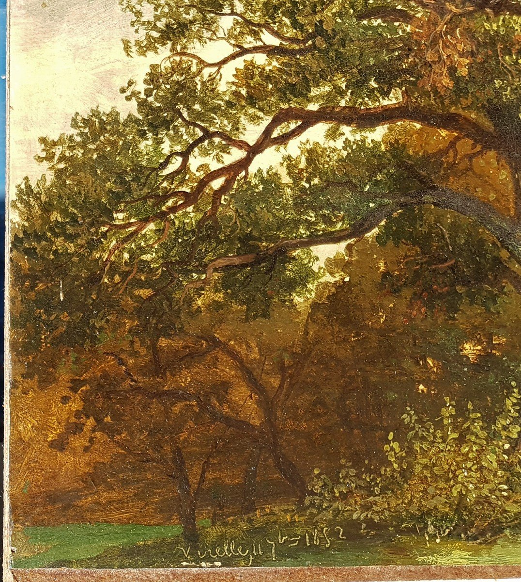 Belgian School 1852 The Large Oak In Virelles-photo-3