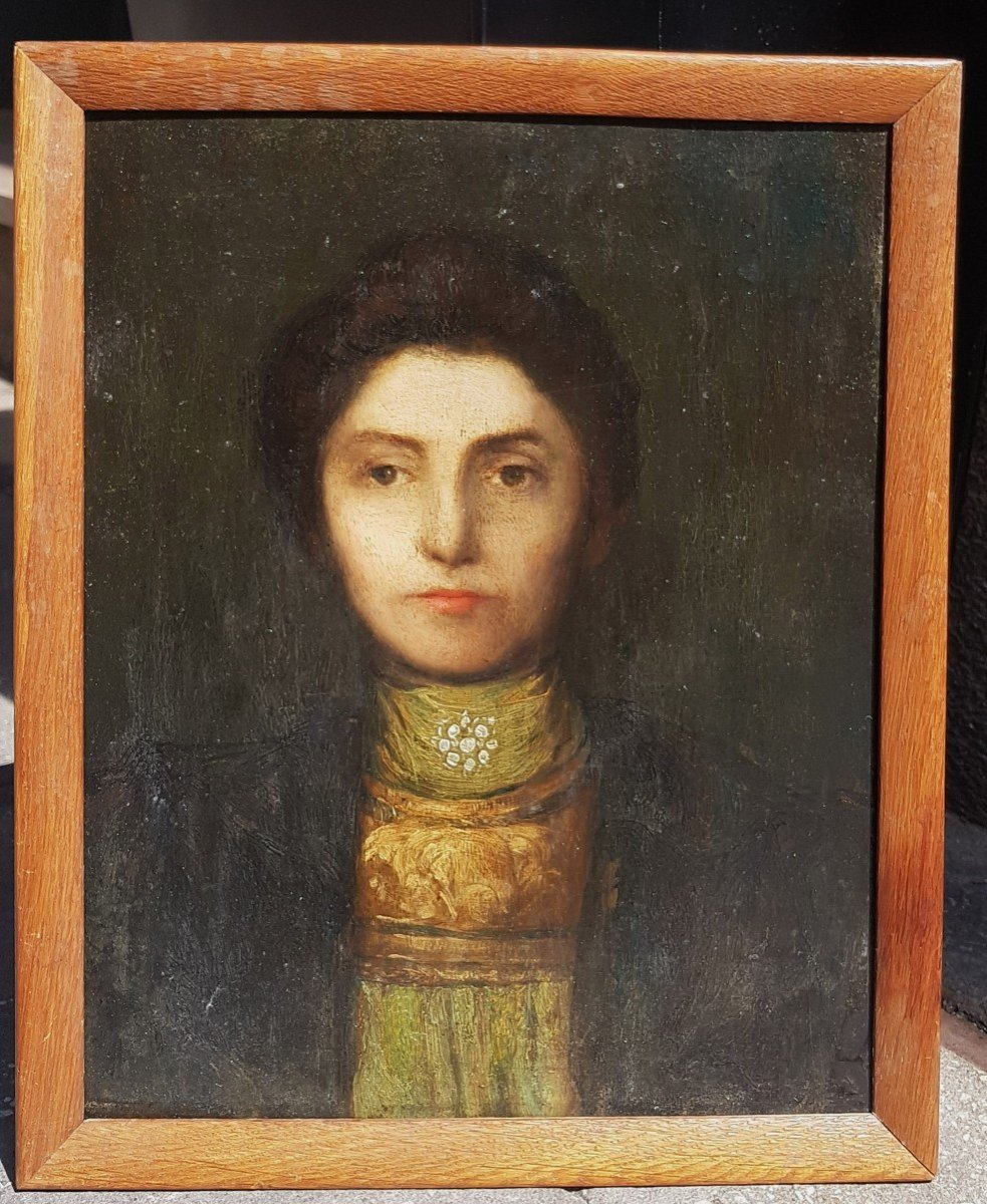 Symbolist School 1896 Portrait Of A Woman-photo-2