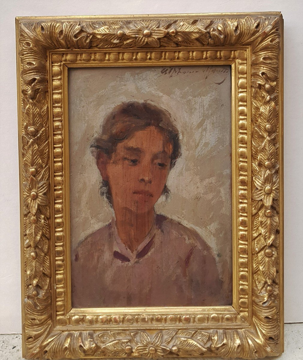 Two Portraits By Alphonse Moutte (1840-1913)-photo-3