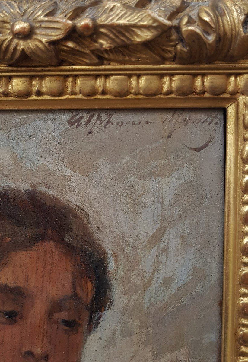 Two Portraits By Alphonse Moutte (1840-1913)-photo-4