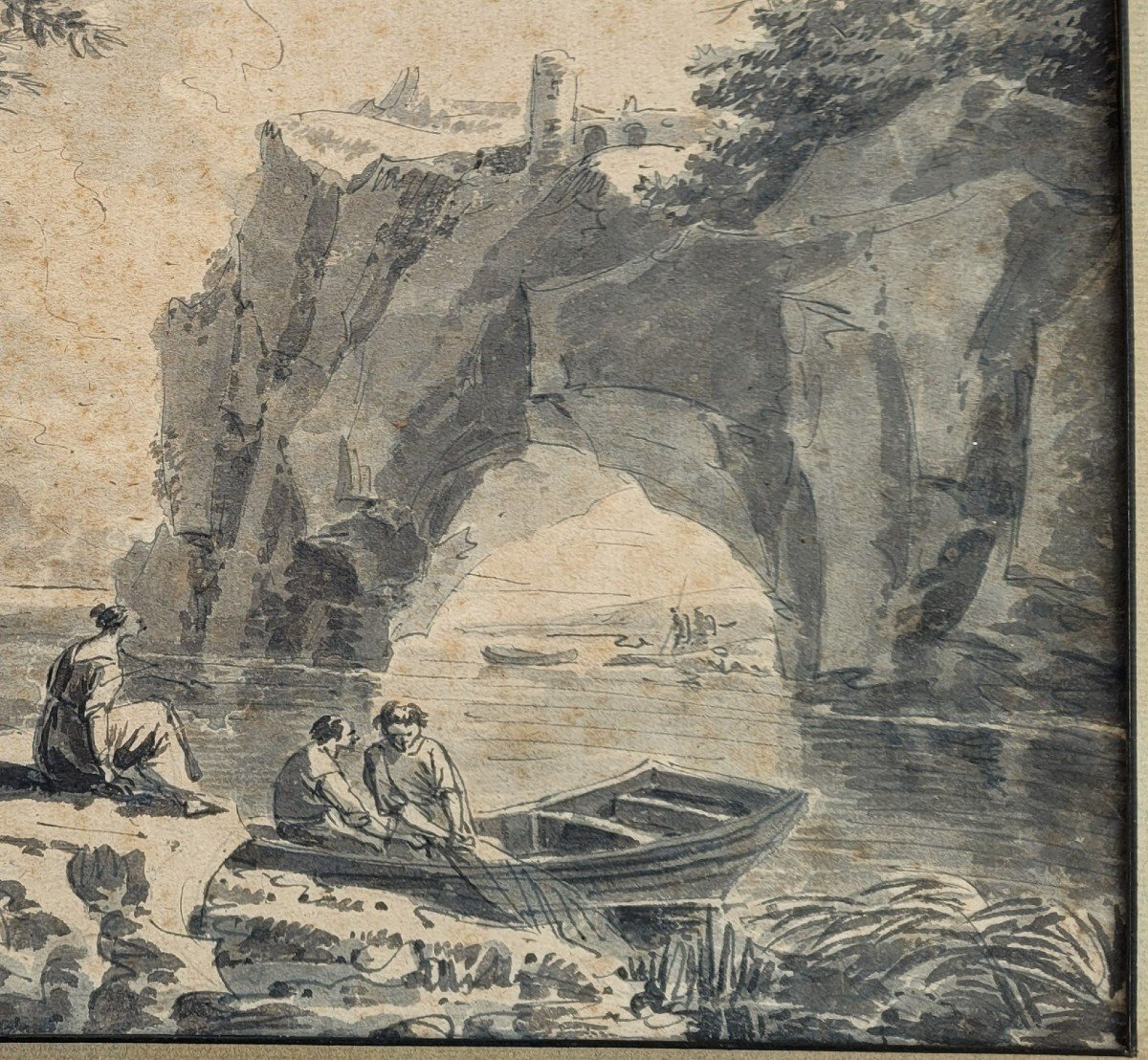 Jean Antoine Constantin d'Aix (1756-1844) Characters At The Water's Edge-photo-4