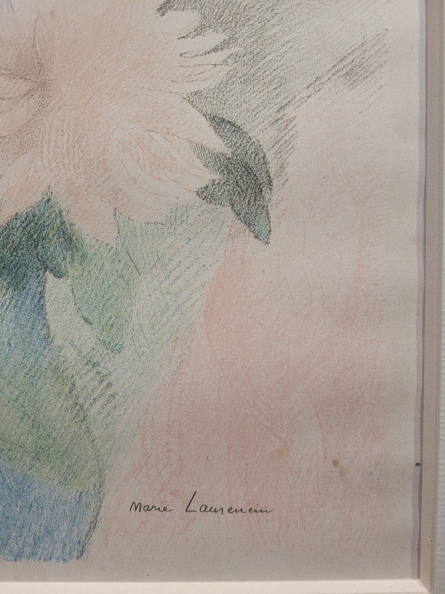 Marie Laurencin (1883-1956) Vase Of Flowers-photo-3