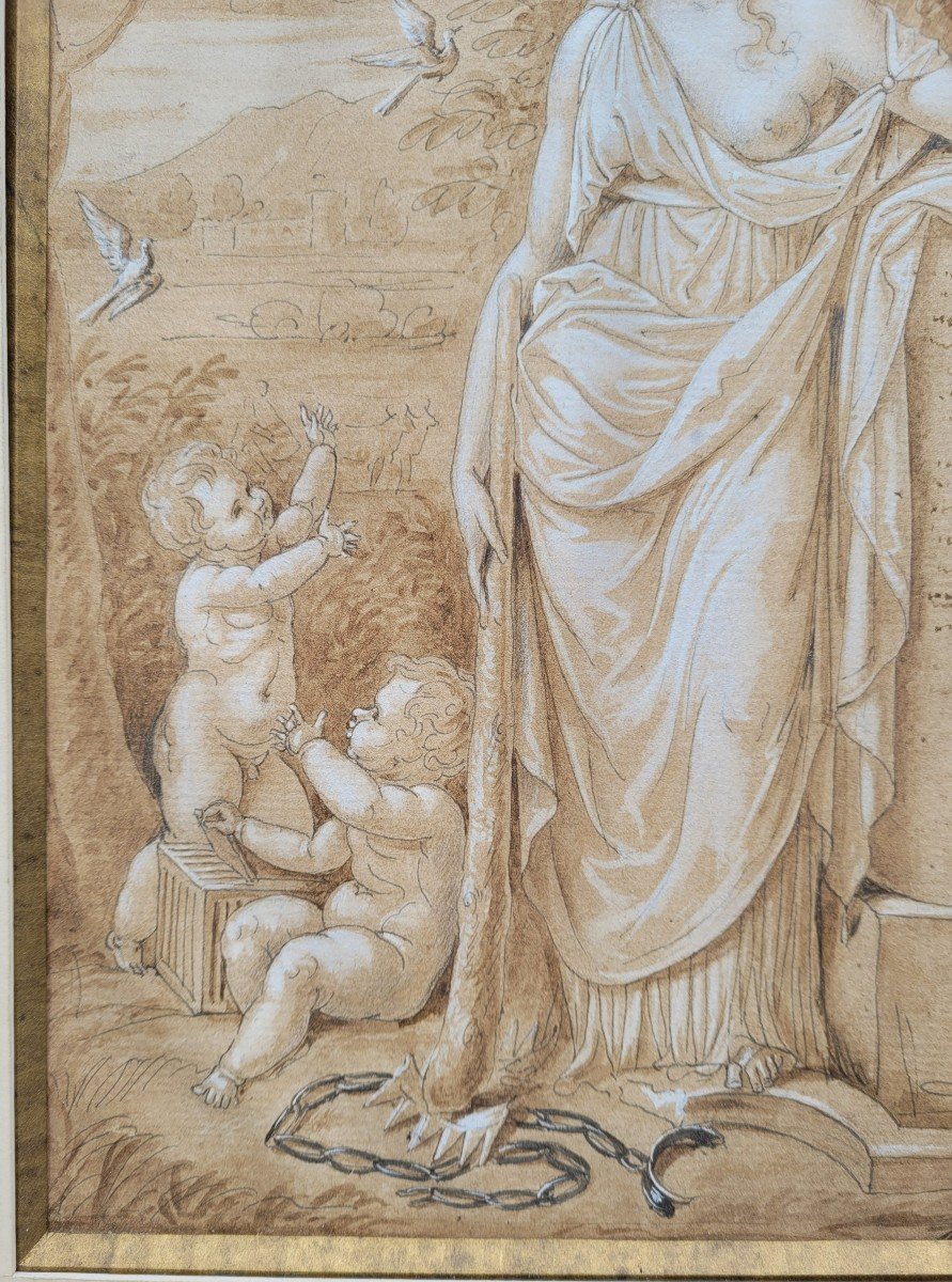  Ecole Fran&ccedil;aise fin 18e  All&eacute;gorie de la Libert&eacute;-photo-3