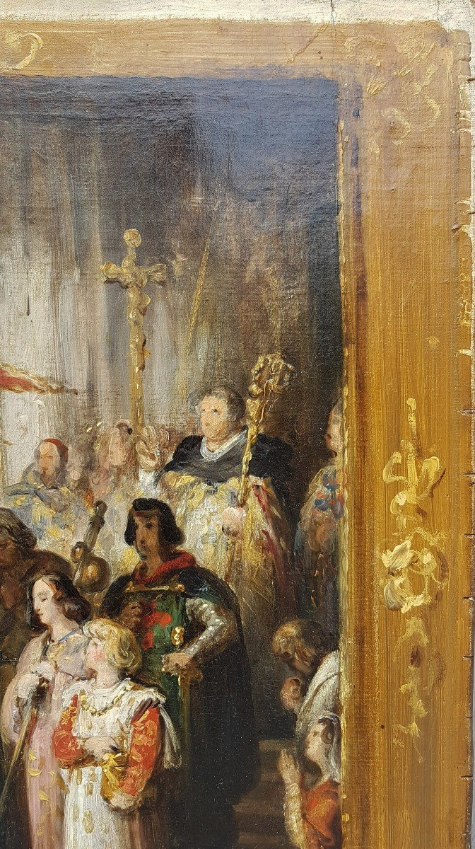 Ecole Fran&ccedil;aise 1830 Saint-Louis sur le parvis de l&#039;&eacute;glise-photo-2