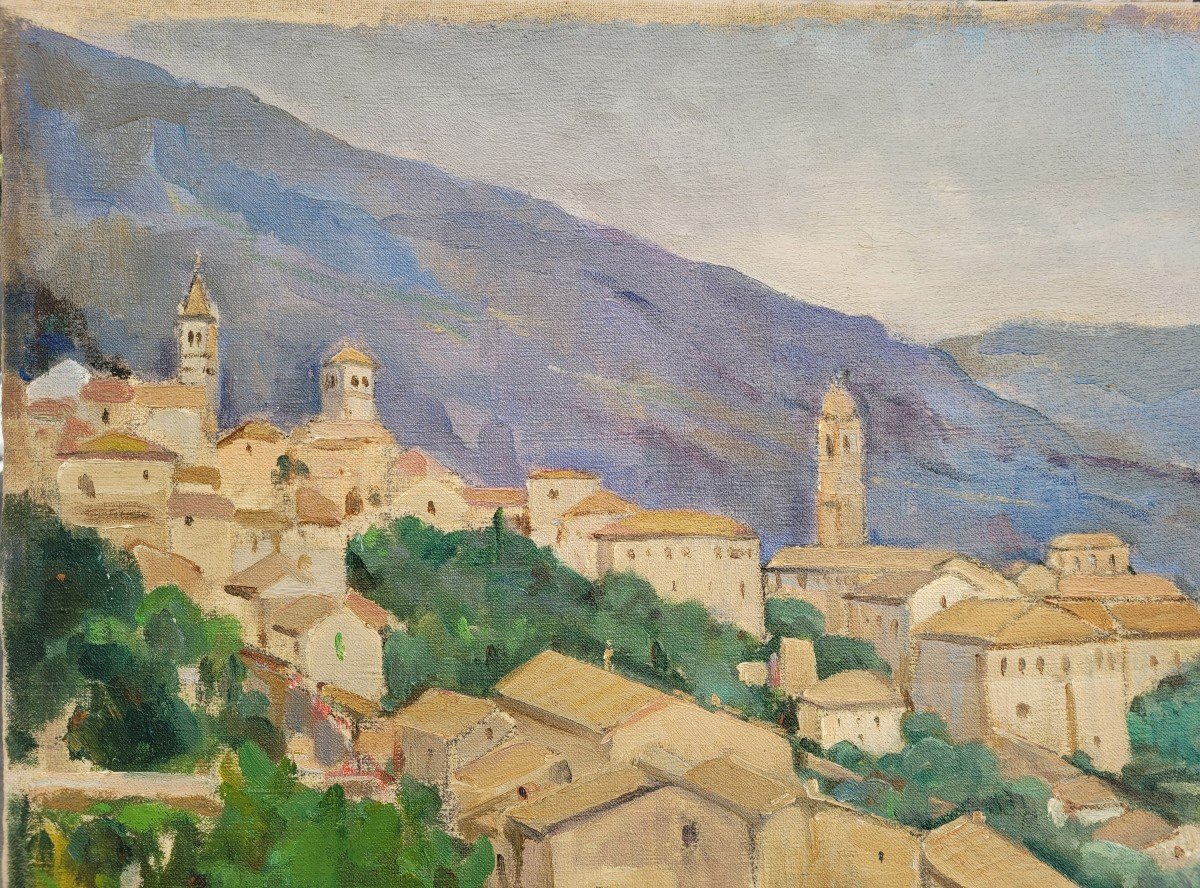Louise Alix (1888-1980) Village In Corsica-photo-3
