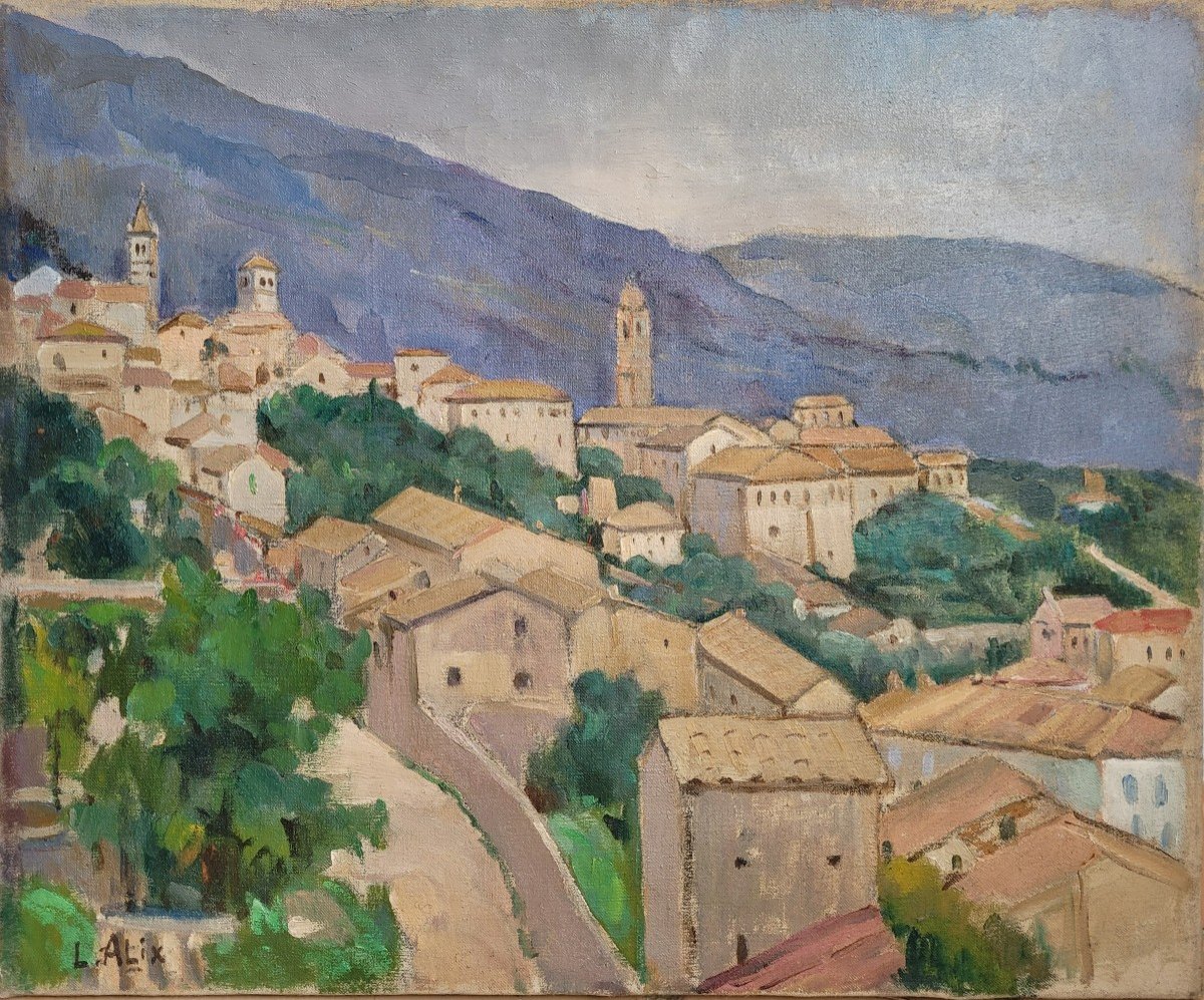 Louise Alix (1888-1980) Village In Corsica
