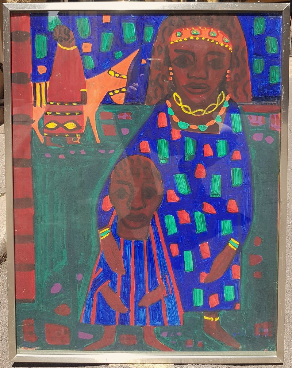 Albert Chubac (1925-2008) Woman And Her Child-photo-2