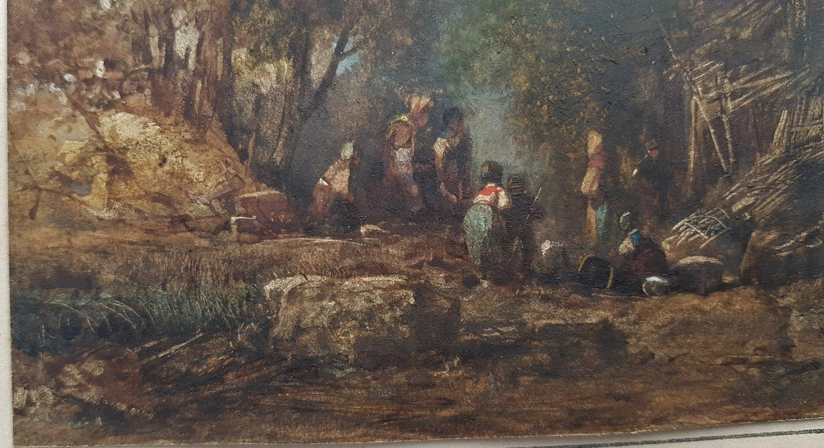 Paul Camoin (1816-1889) Peasants Near The Cabin-photo-2