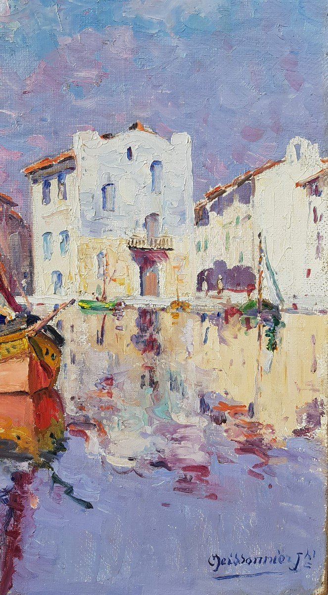 Joseph Meissonnier (1864-1943) Les bateaux &agrave; Martigues-photo-2