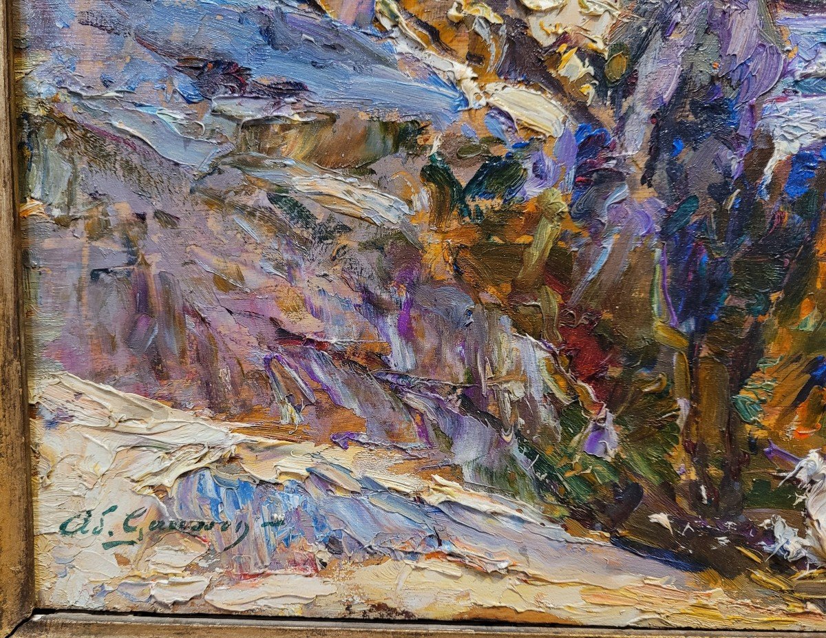  Adolphe Louis Gaussen (1871-1954) Seaside In Marseille-photo-2