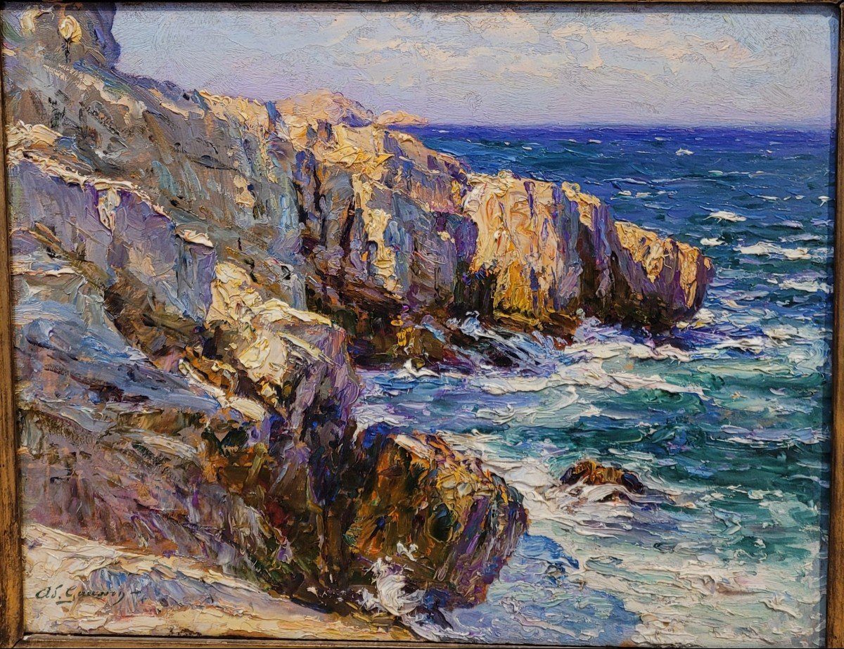  Adolphe Louis Gaussen (1871-1954) Seaside In Marseille