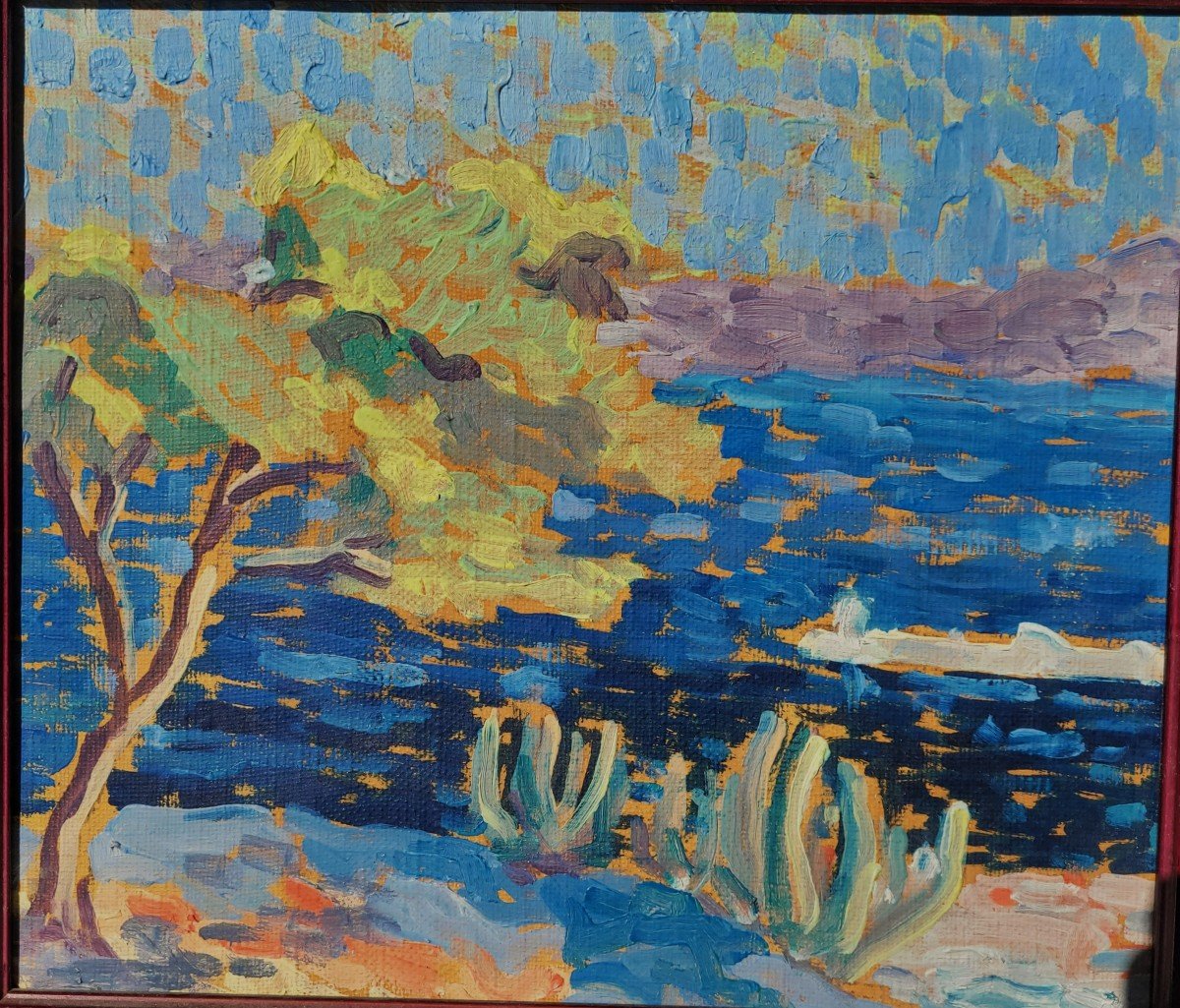 Bord de mer en Méditerranée  tableau Postimpressionniste