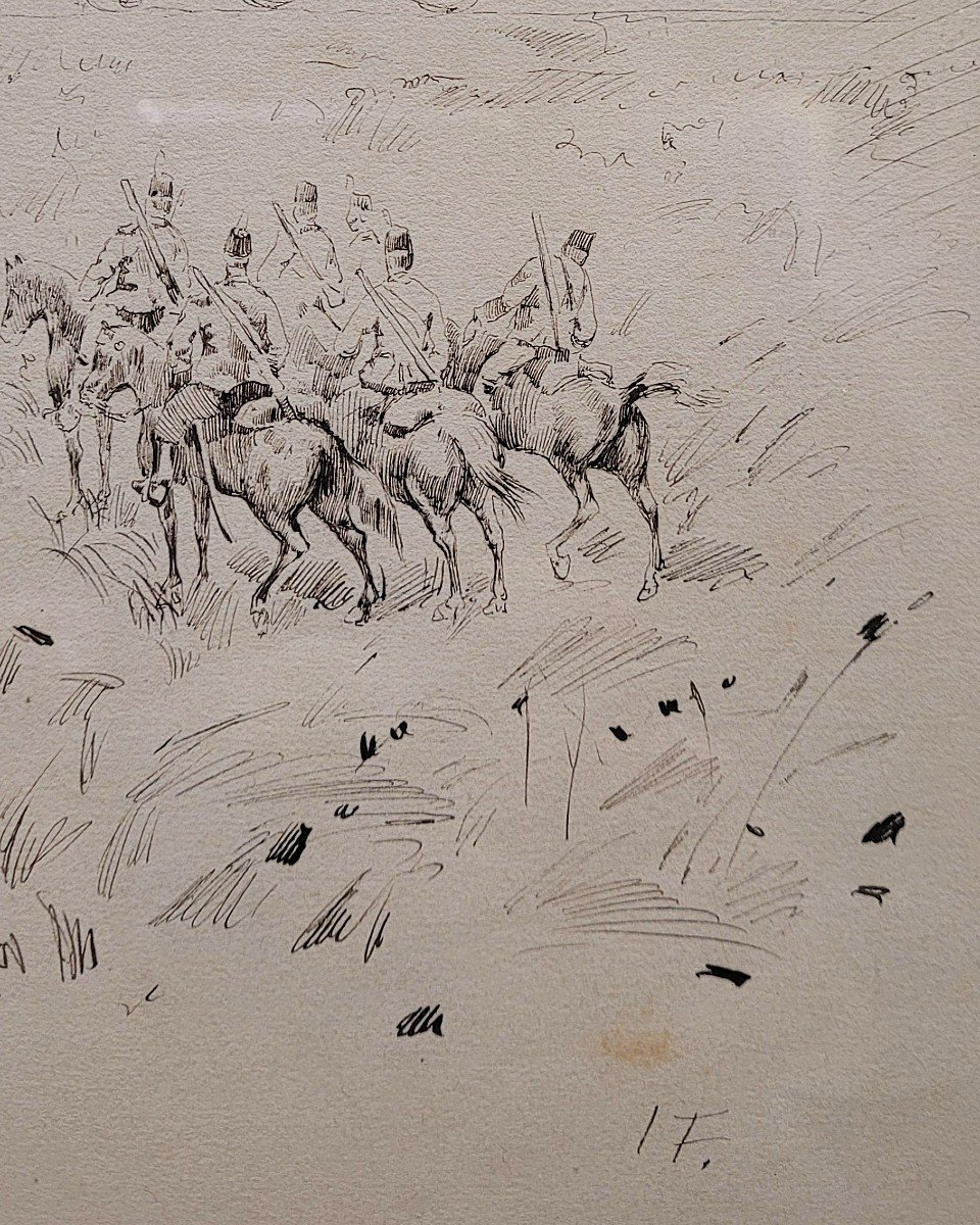 Giovanni Fattori (1825-1908) Soldiers On Horseback-photo-3