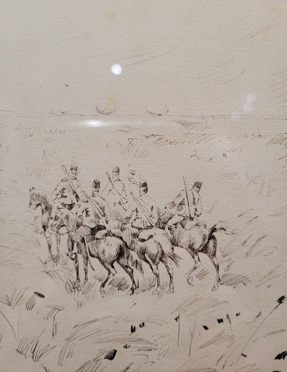 Giovanni Fattori (1825-1908) Soldiers On Horseback-photo-4