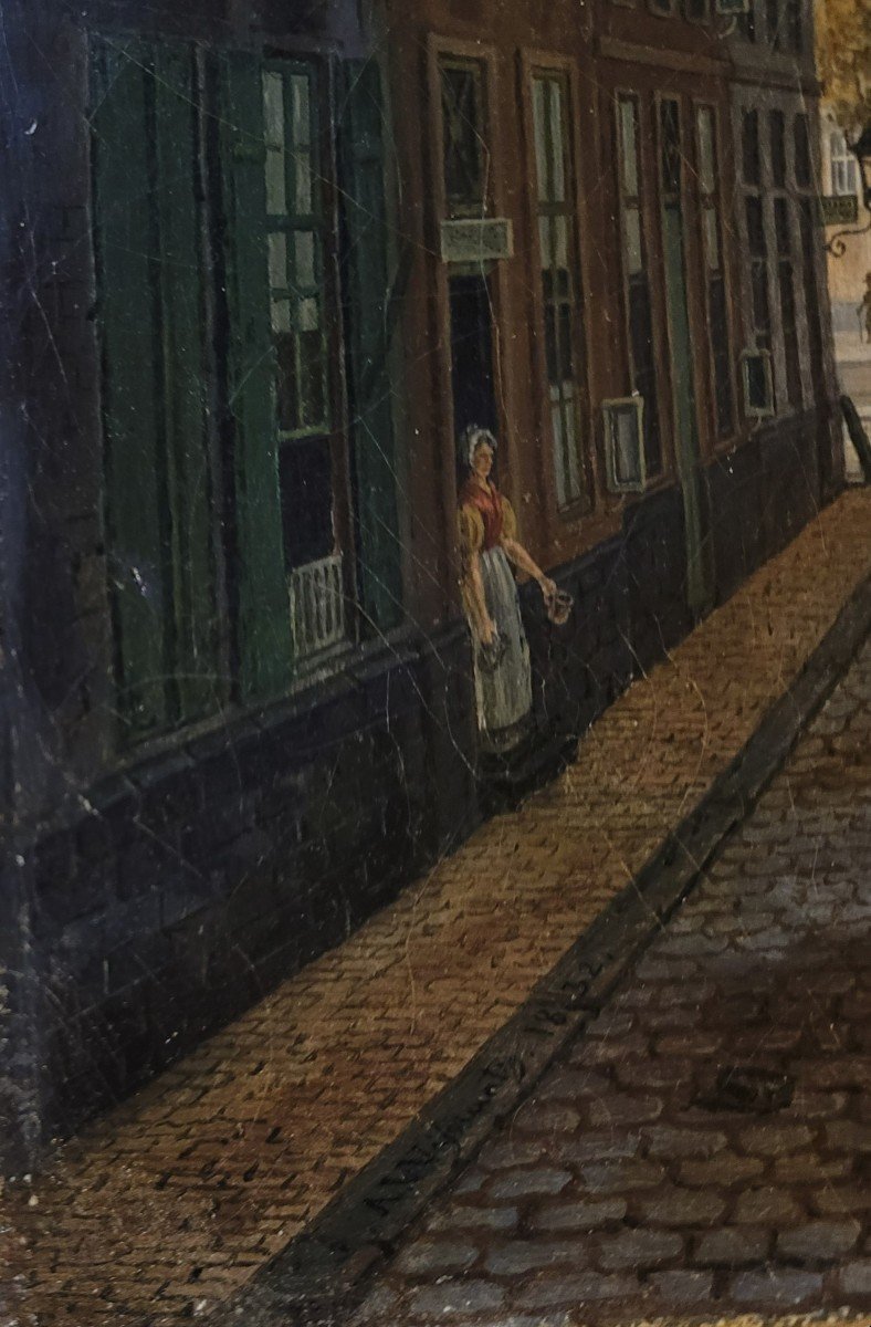 Augustus Wynantz (1795-1848) View Of The Canal In The Hague-photo-4