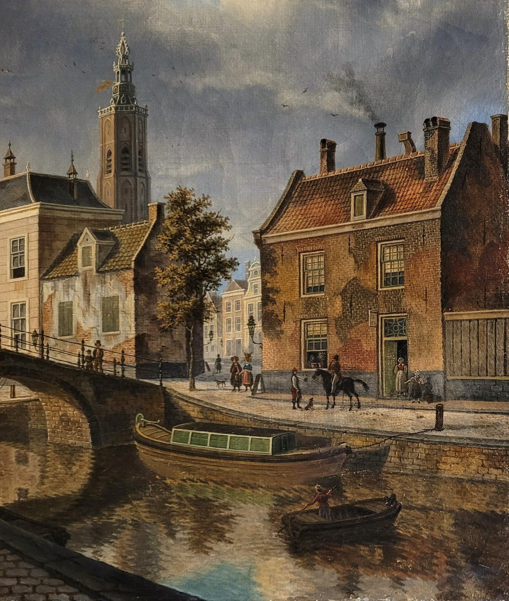 Augustus Wynantz (1795-1848) View Of The Canal In The Hague-photo-1