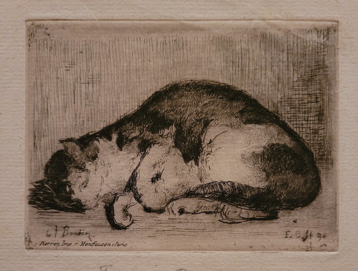  François Bonvin (1817 - 1887) Sleeping Cat
