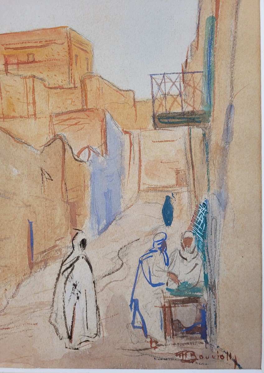 Maurice BOUVIOLLE (1893-1971) Une rue de Laghouat-photo-2