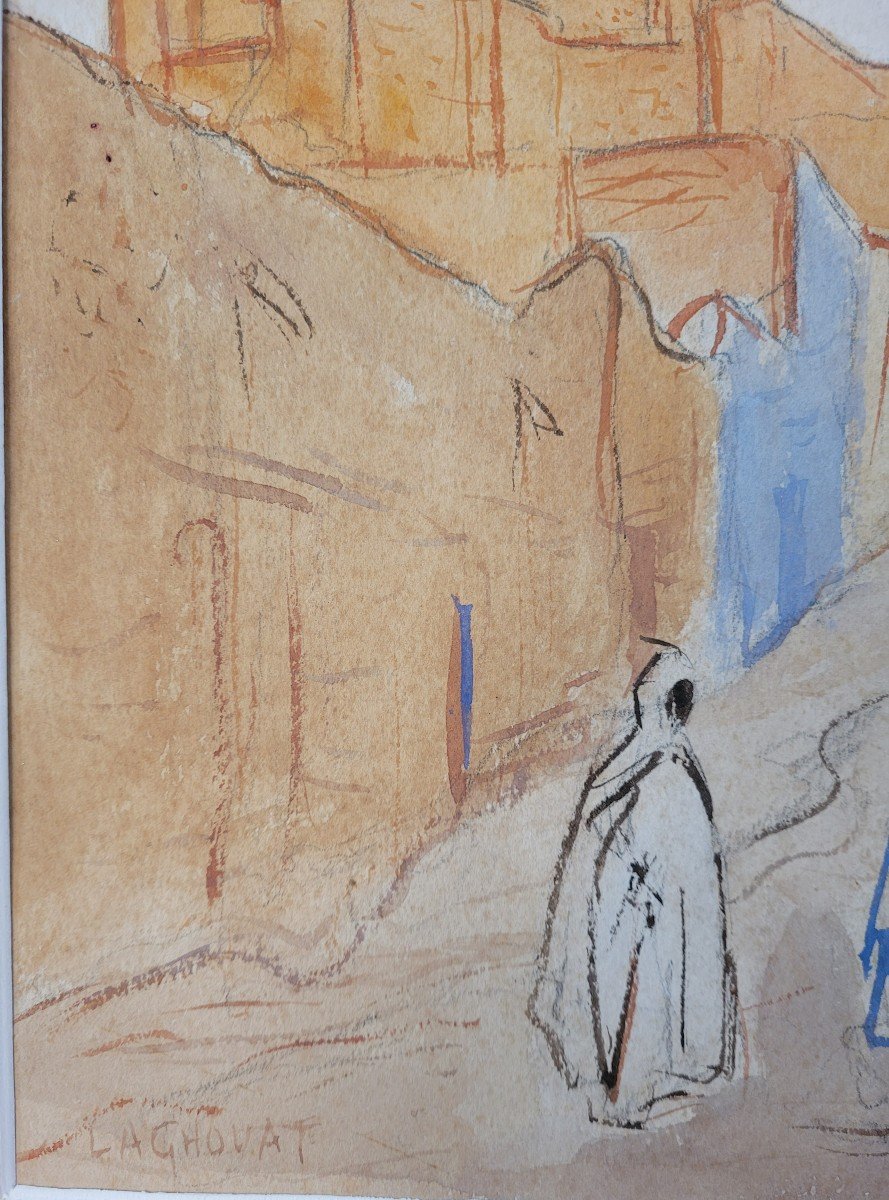 Maurice BOUVIOLLE (1893-1971) Une rue de Laghouat-photo-3
