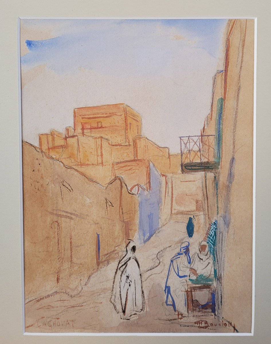 Maurice BOUVIOLLE (1893-1971) Une rue de Laghouat-photo-4