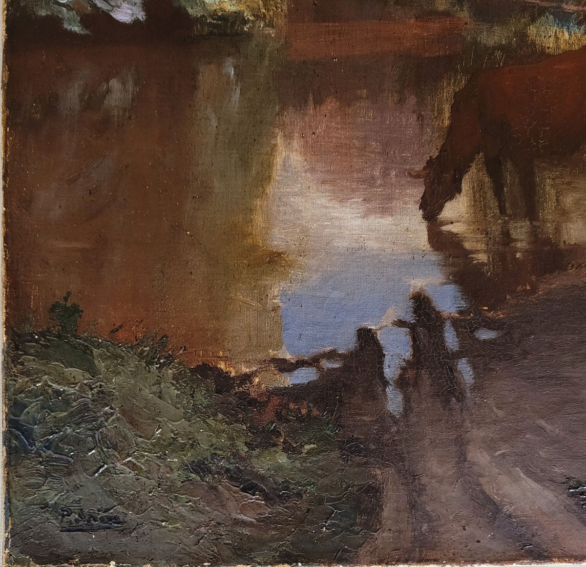 Paul Saïn (1853-1908) Peasant Woman At The River-photo-1