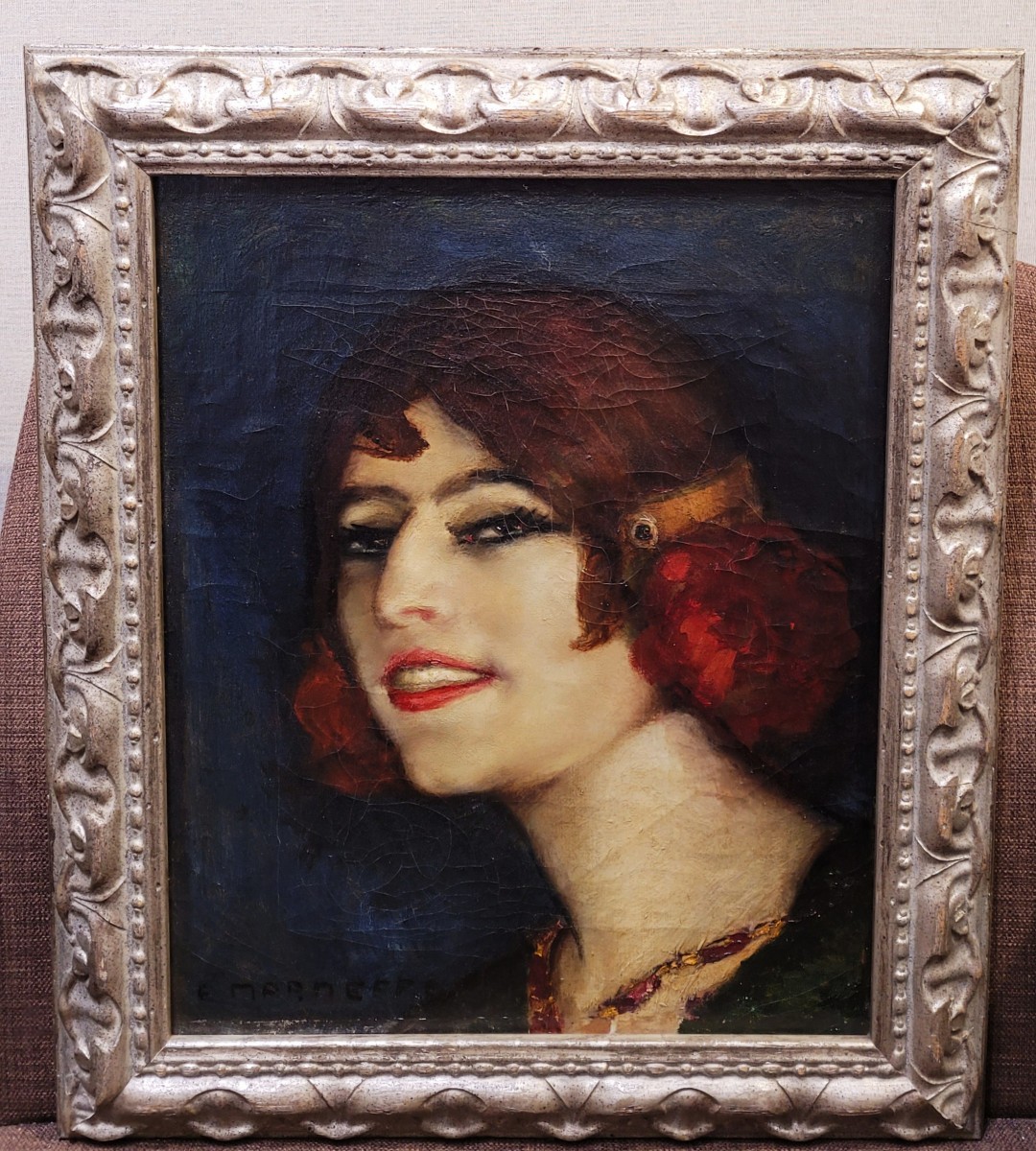 Ernest Marneffe (1866-1920) Portrait Of A Woman With A Necklace