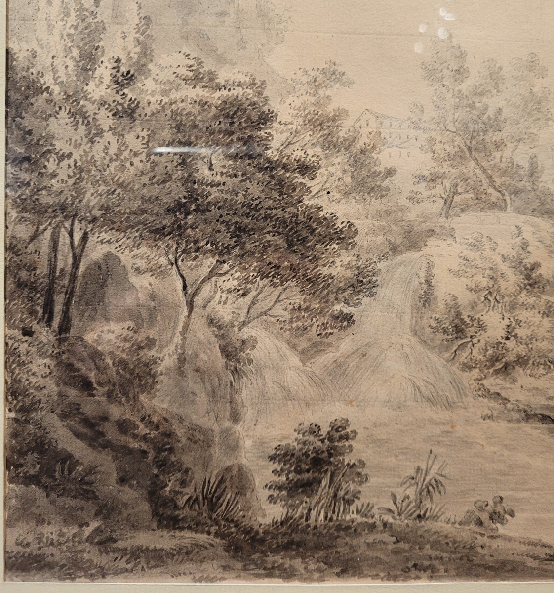 Jean-Antoine Constantin (1755 - 1844) - Paysage à la cascade-photo-3