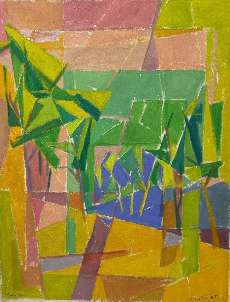 Claude Vallet (1927-2018) Cubist Landscape