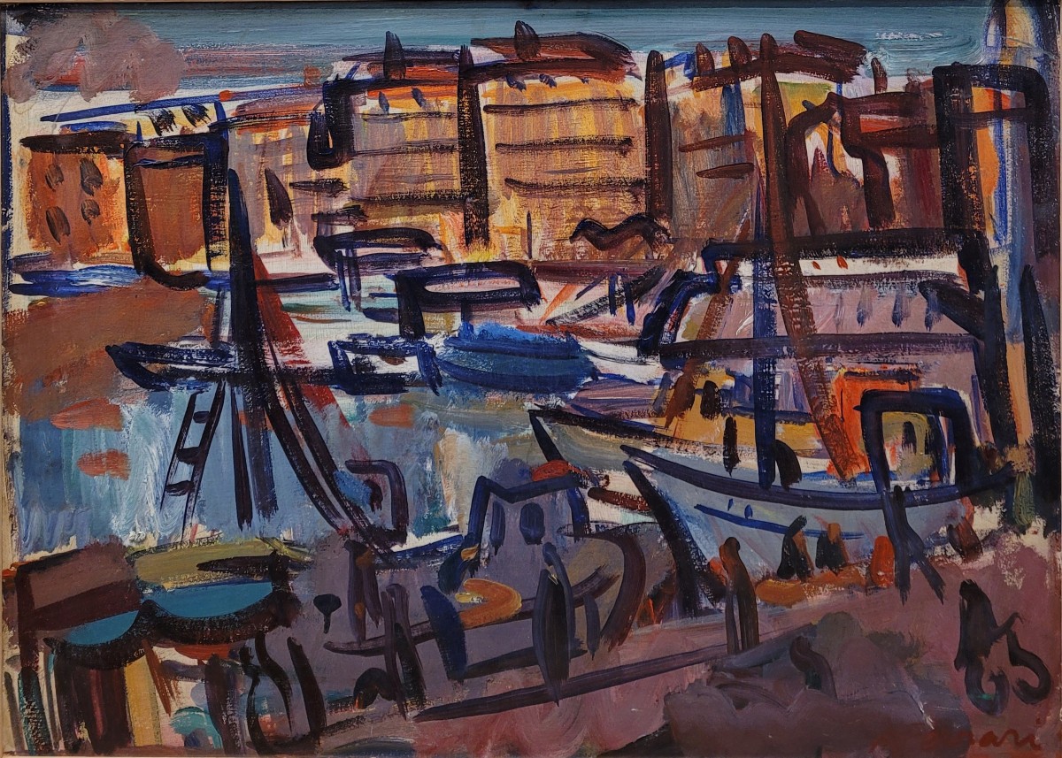 Antoine Ferrari (1910-1995) Le Vieux Port à Marseille