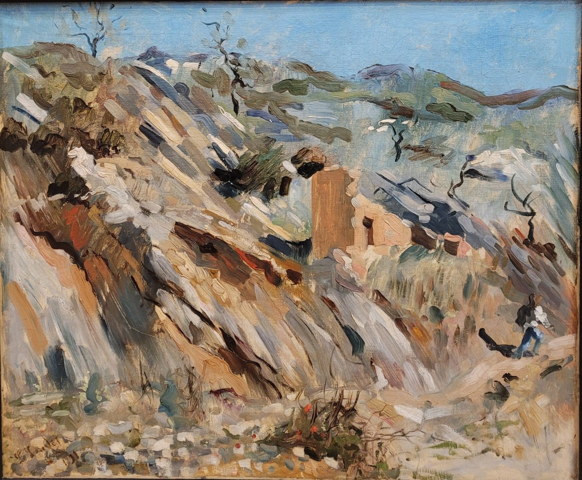 Louis LEYDET (1873-1944)   Paysage vers Aix -photo-2
