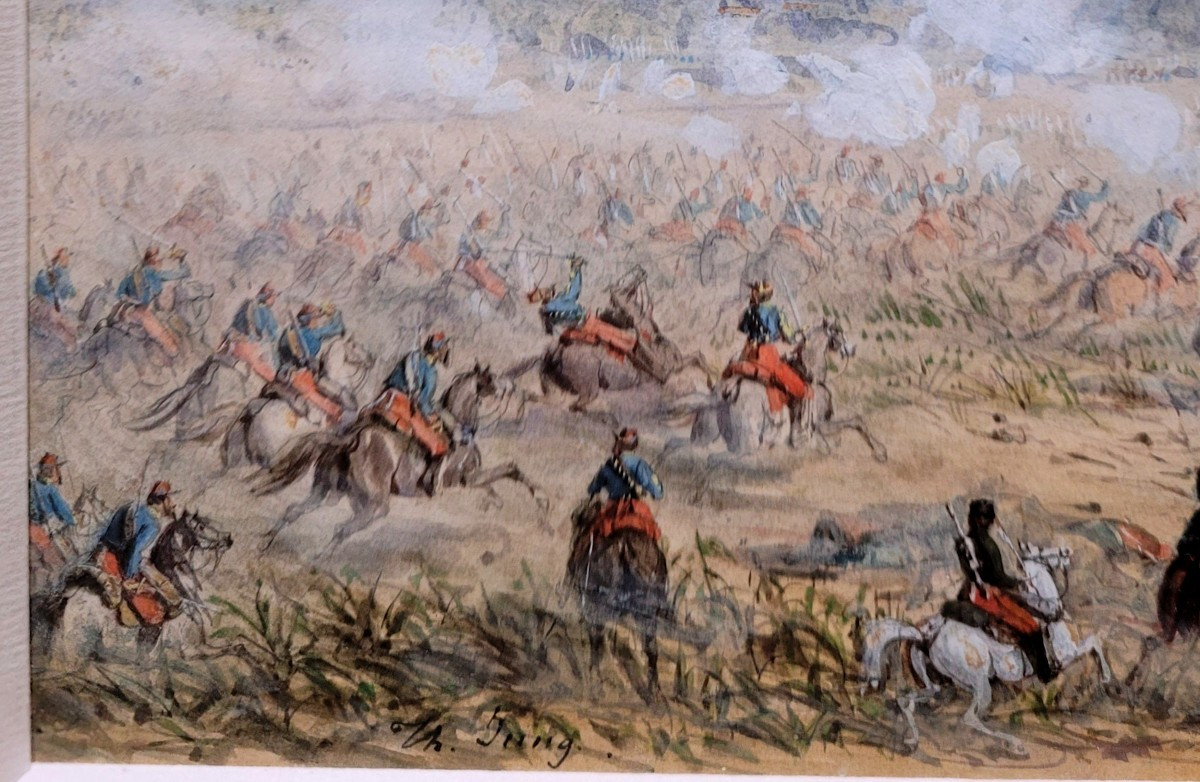 Theodore Jung (1803-1865) Battle Scene-photo-3