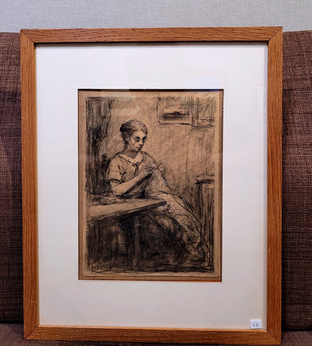 Barthélémy NIOLLON  (1849-1927)  La couseuse-photo-2