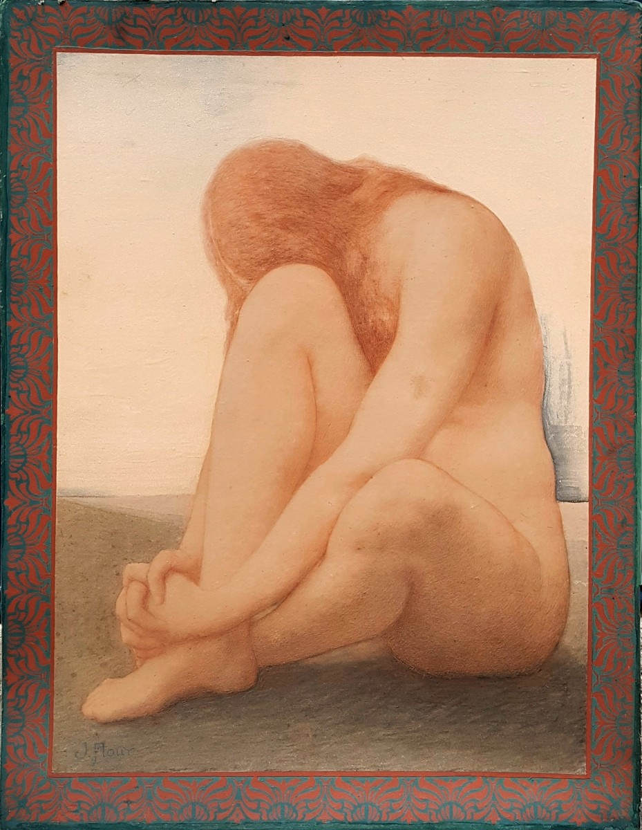 Jules Flour (1864-1921) Symbolist Nude