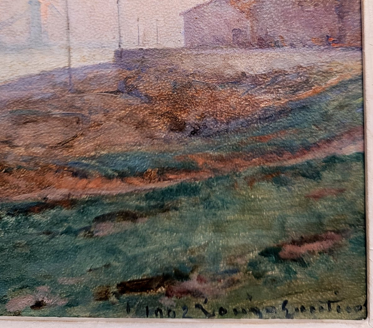 Louis Gautier (1855-1947) Banks Of The Rhône In Avignon-photo-2