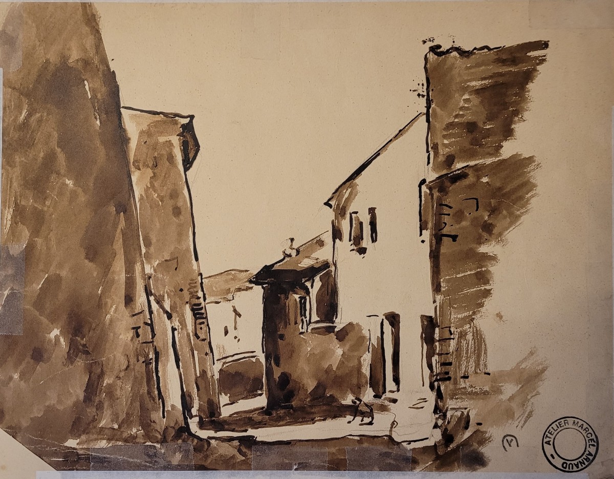 Marcel Arnaud (1877-1956) Paysage à Eguilles-photo-4