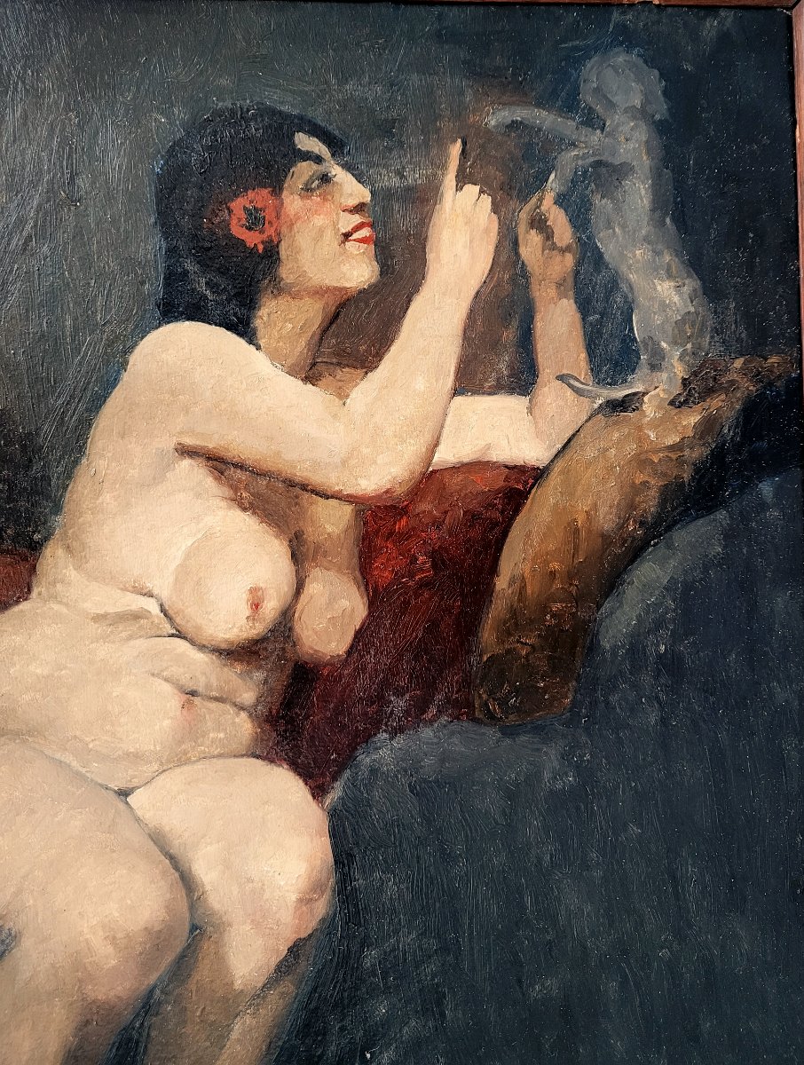 Ernest Marneffe (1866-1920) Le modèle et son chien -photo-3