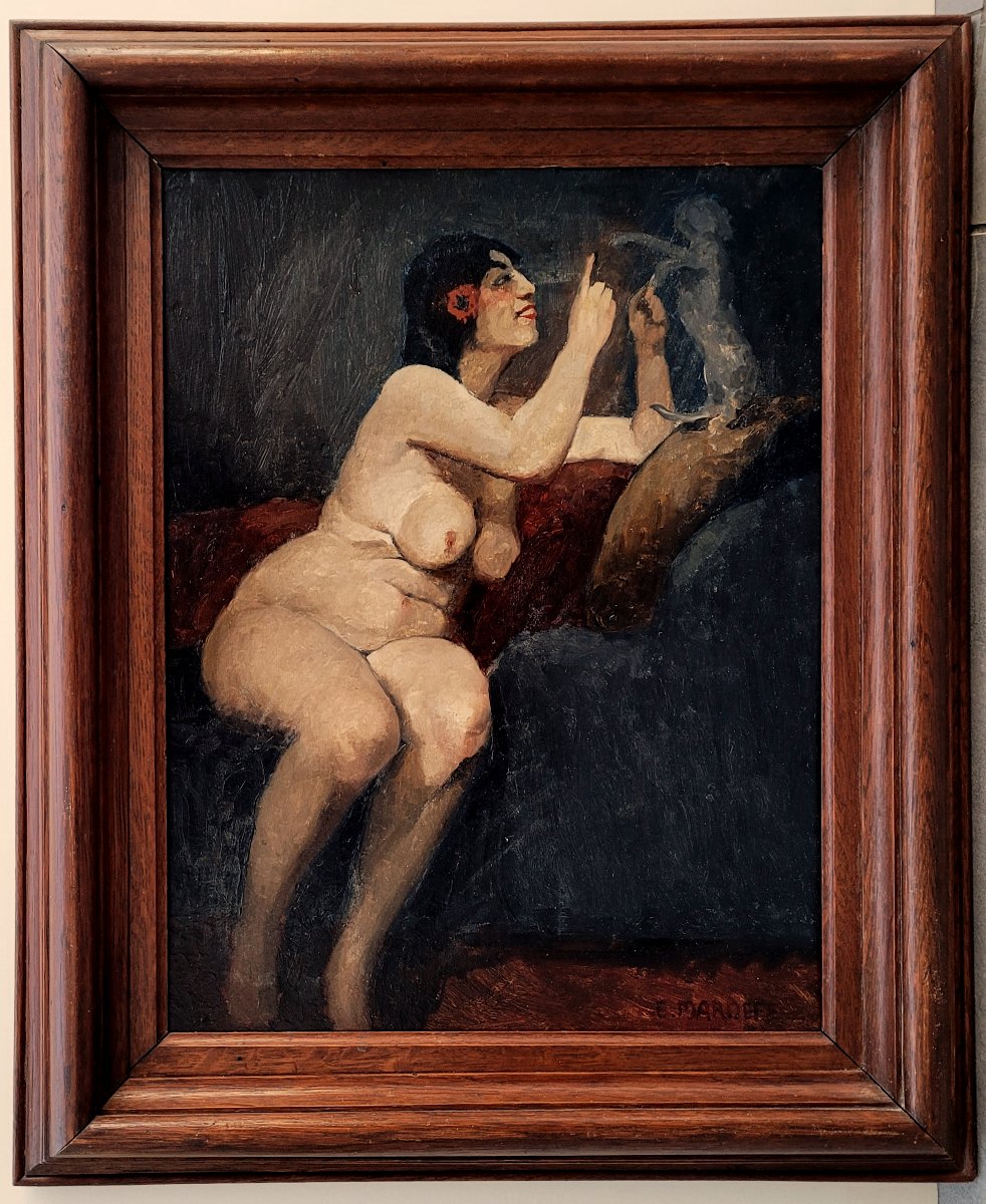 Ernest Marneffe (1866-1920) Le modèle et son chien -photo-1