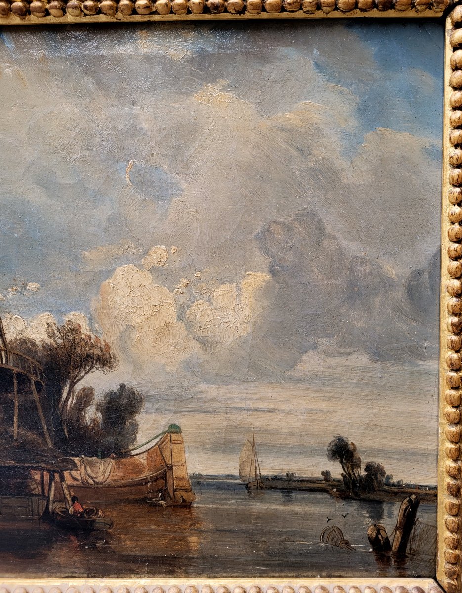 Ecole française 1830 Paysage au moulin-photo-3
