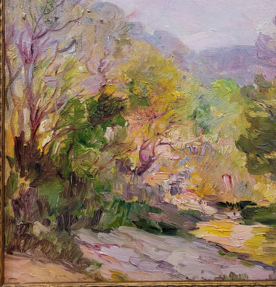 Emile Giraud (1850-1918) Aix, The Banks Of The Arc-photo-3
