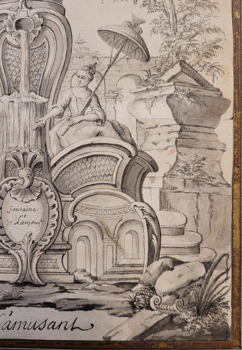 La fontaine de l'amour, Ecole française du 18e siècle-photo-4