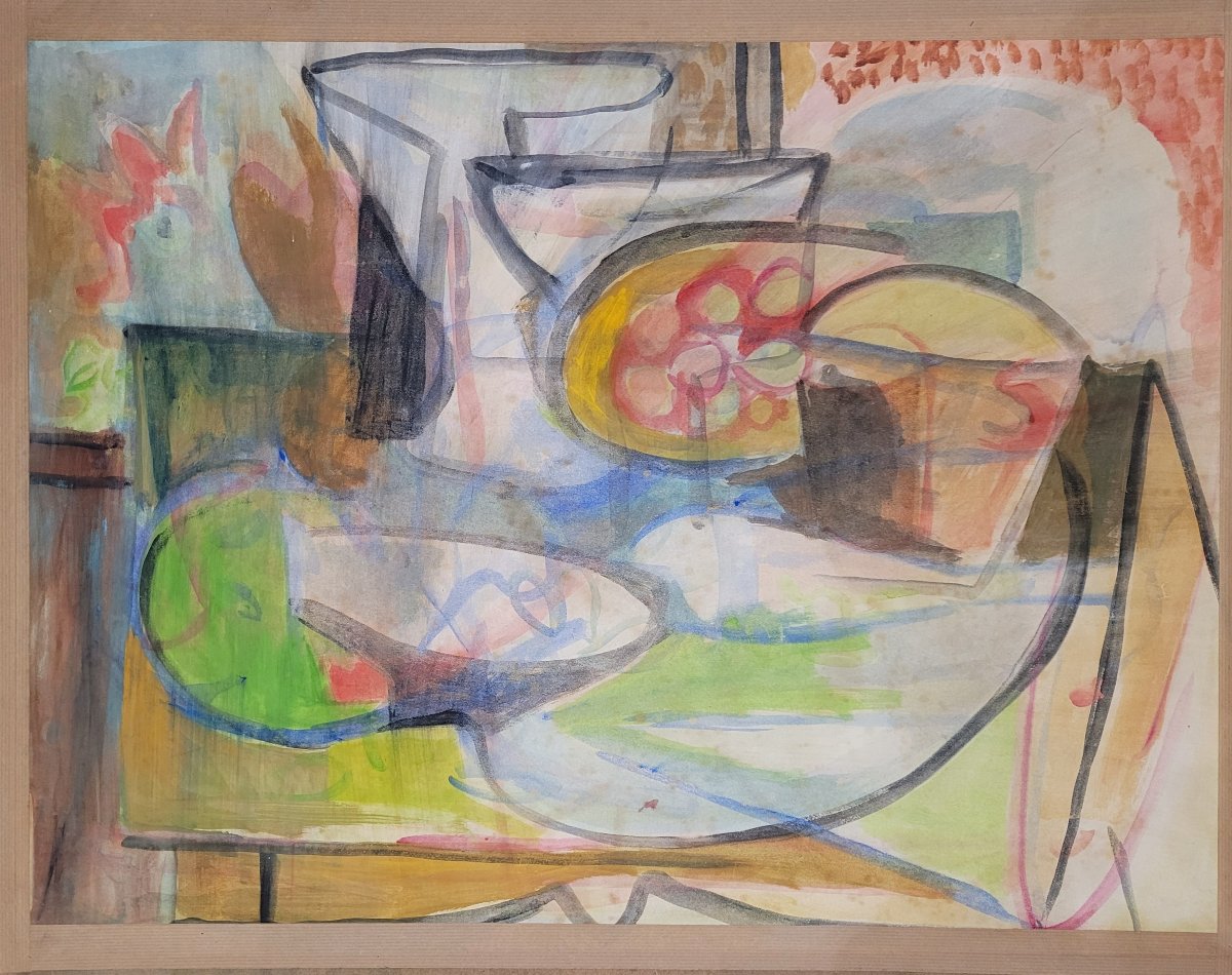 Pierre TAL-COAT (1905-1985) Nature morte sur la table-photo-4