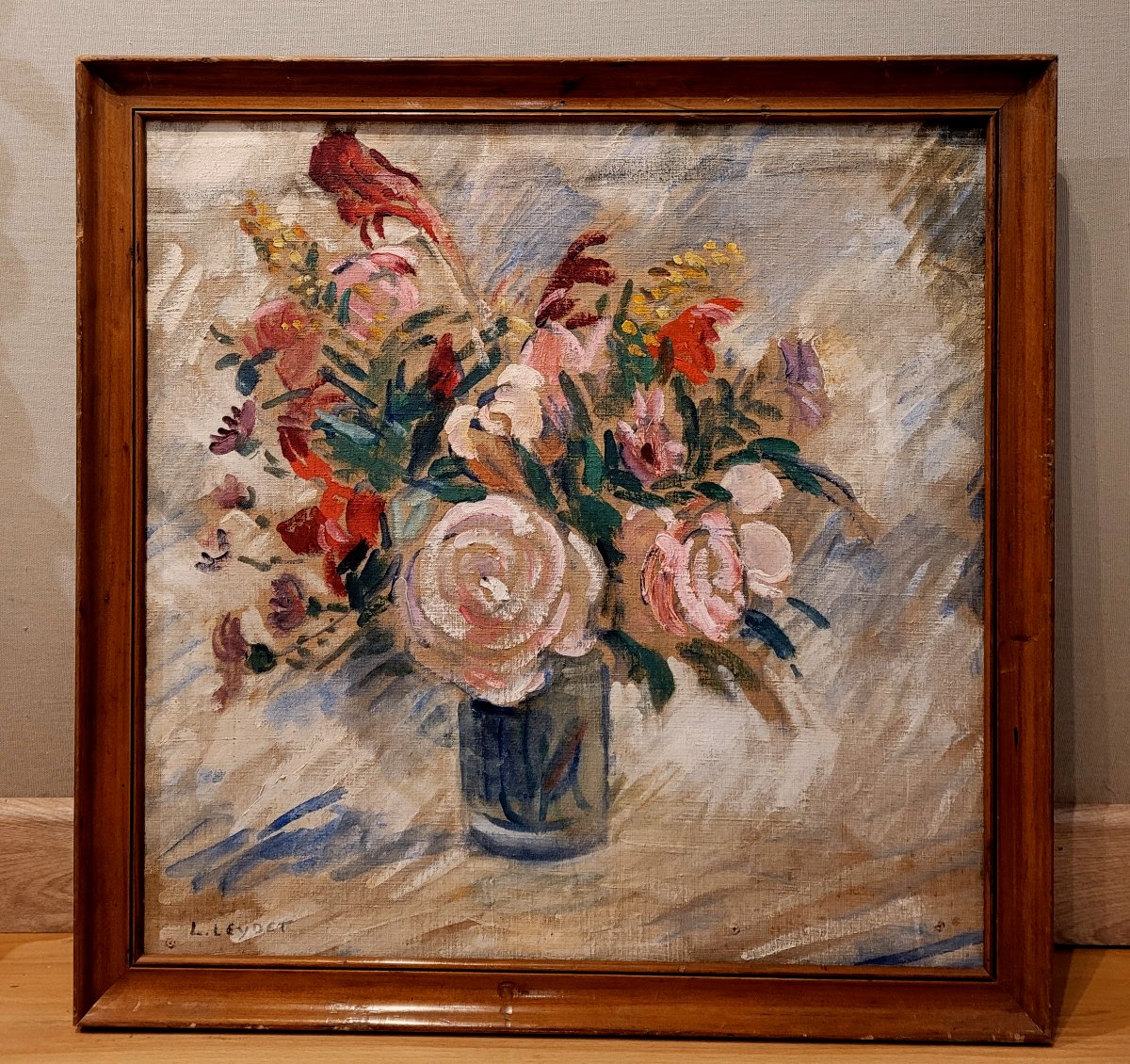 Louis Leydet (1873-1944) Vase Of Flowers-photo-2