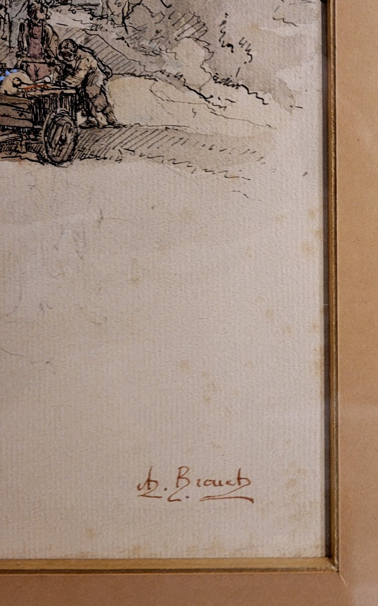 Auguste BROUET (1872-1941) Les bohémiens -photo-4