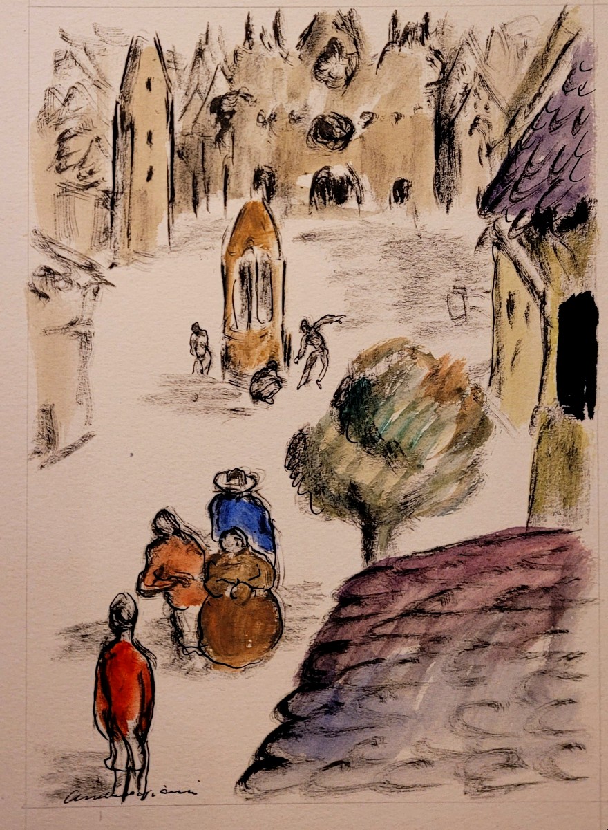 Pierre Ambrogiani (1907-1985) The Village Square