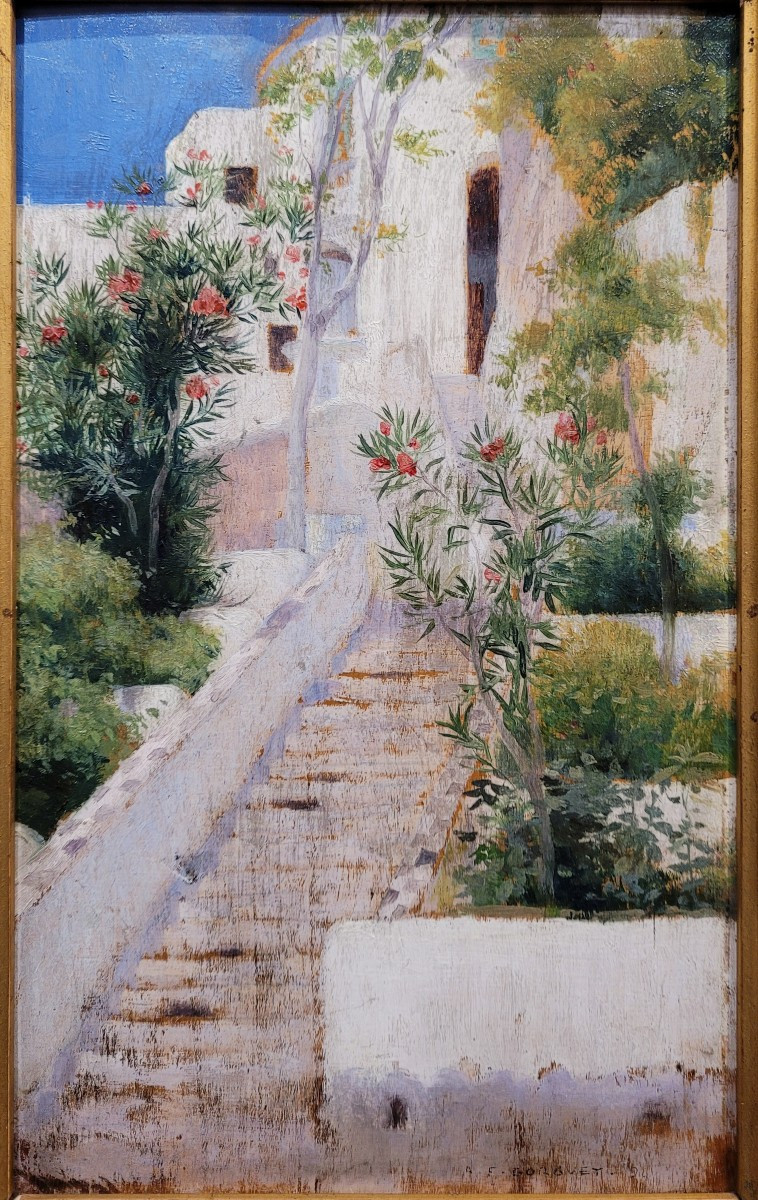 Auguste-François Gorguet (1862 - 1927) Amalfi, maisons et jardins 